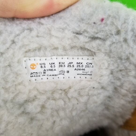 ✅Timberland LONDYN 6-inch Women's 8.5 Wheat Nubuck Faux Fur Lined Sneakers/Boots - Picture 4 of 10